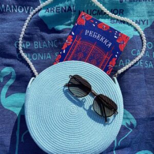 Bolso redondo de playa - Azul Celeste